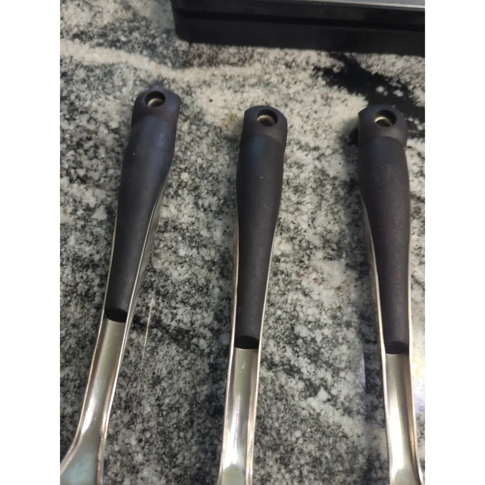 3 Vintage Revere Ware Heavy Duty Stainless Steel w/Silicone Grip Cooking Utensil